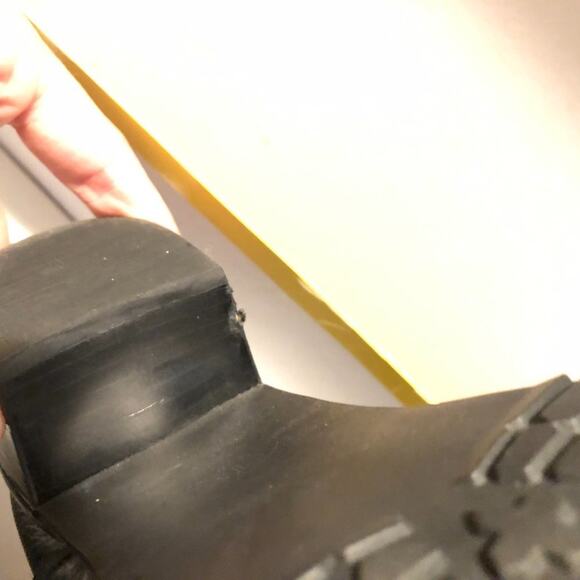 Circa Joan David Leather Tall Riding Boot Black Low block Heel Silver Accent 6.5 - Picture 12 of 15